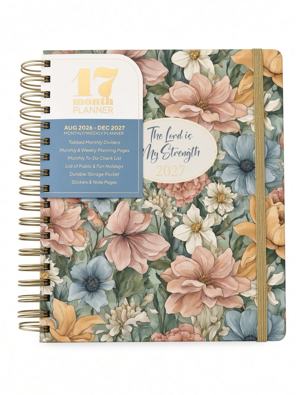Creative Expert 17-Month Floral Christian Planner Aug 2026–Dec 2027 Stickers NEW